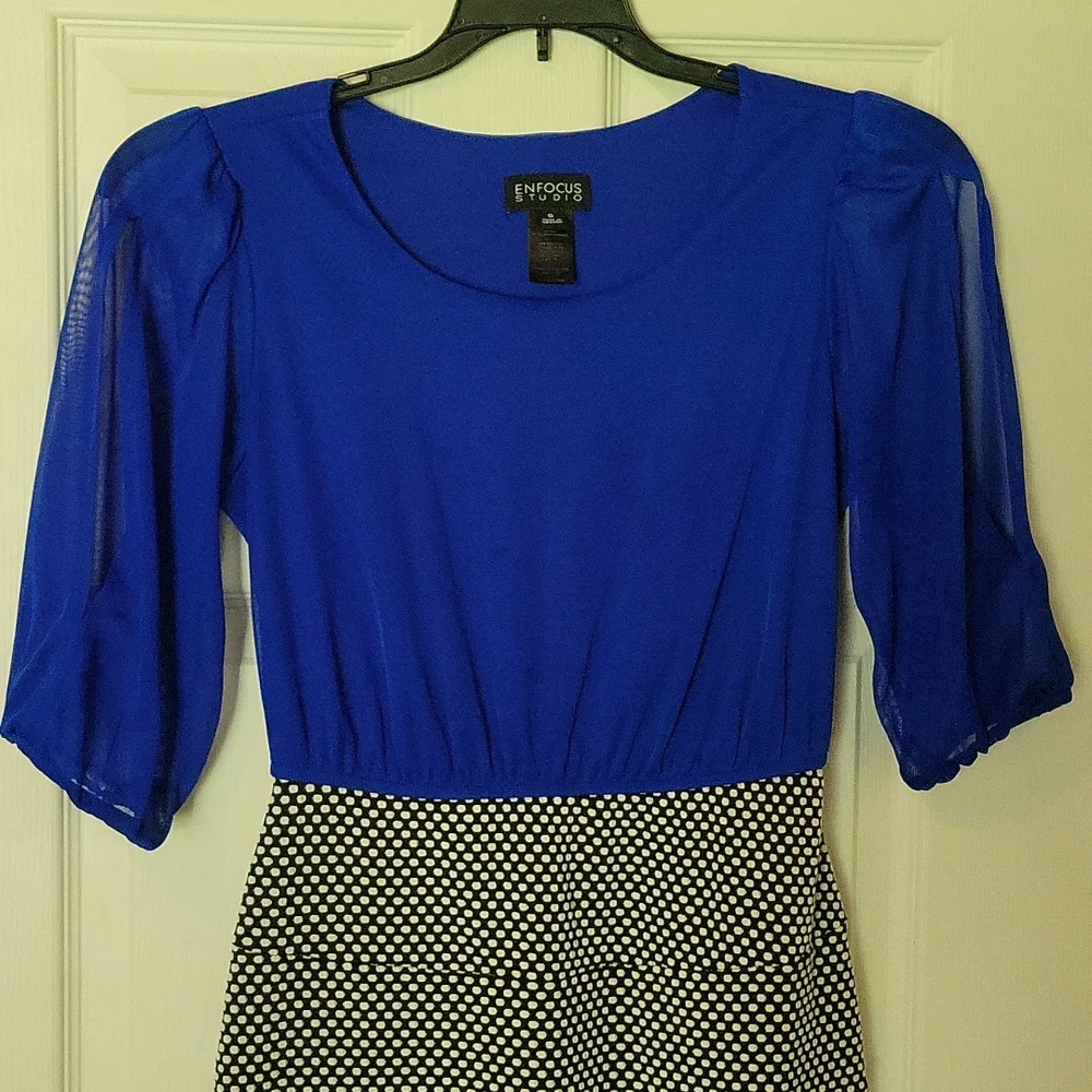 Women's Blue Fitted Dress size 6 - Picture 8 of 11